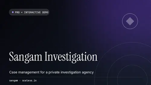 Sangam Investigation — Investigations · Case management