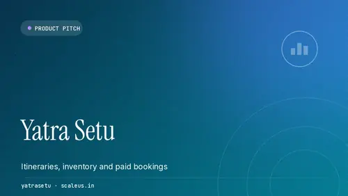 Yatra Setu — Travel · Booking